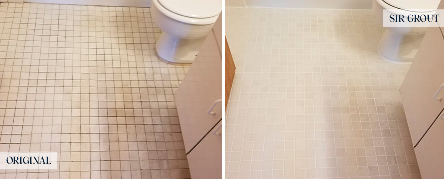 Bathroom Floor Restored by Our Tile and Grout Cleaners in Hillsborough, NC